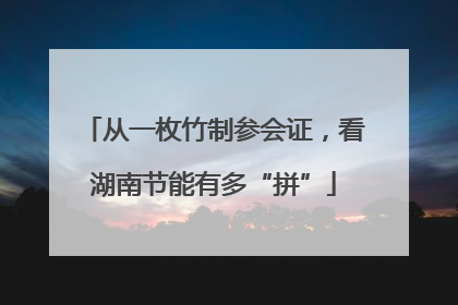 从一枚竹制参会证，看湖南节能有多“拼”