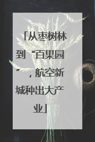 从枣树林到“百果园”，航空新城种出大产业