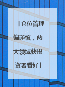仓位管理偏谨慎，两大领域获投资者看好