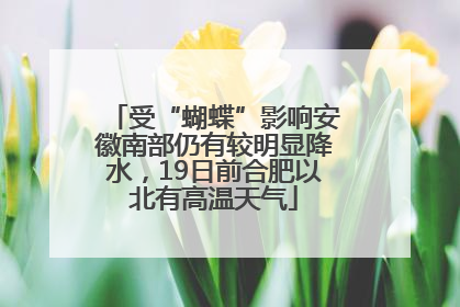 受“蝴蝶”影响安徽南部仍有较明显降水，19日前合肥以北有高温天气