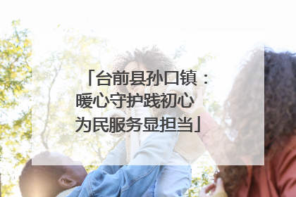 台前县孙口镇：暖心守护践初心 为民服务显担当