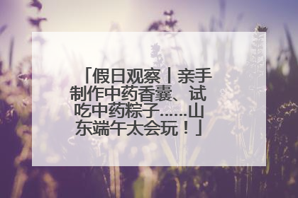 假日观察丨亲手制作中药香囊、试吃中药粽子……山东端午太会玩！