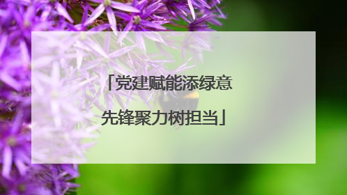 党建赋能添绿意 先锋聚力树担当