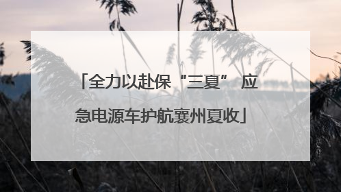 全力以赴保“三夏” 应急电源车护航襄州夏收