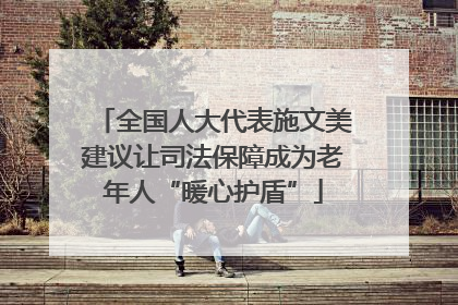 全国人大代表施文美建议让司法保障成为老年人“暖心护盾”