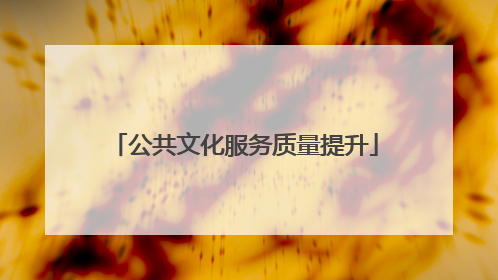 公共文化服务质量提升