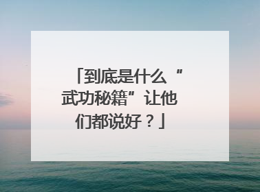 到底是什么“武功秘籍”让他们都说好？