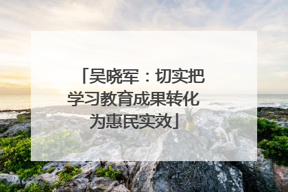 吴晓军：切实把学习教育成果转化为惠民实效