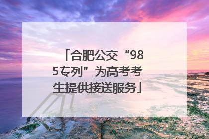 合肥公交“985专列”为高考考生提供接送服务