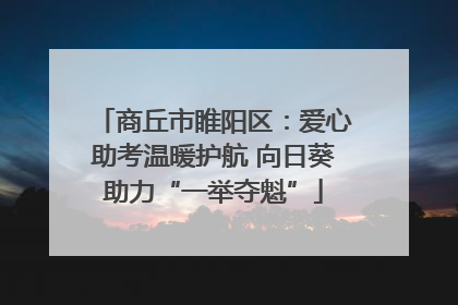 商丘市睢阳区：爱心助考温暖护航 向日葵助力“一举夺魁”