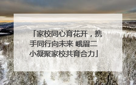 家校同心育花开，携手同行向未来 峨眉二小凝聚家校共育合力