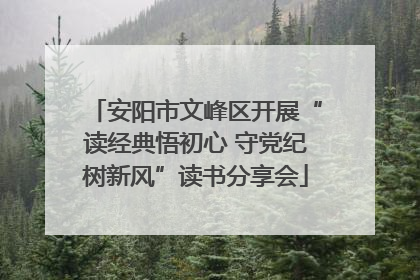 安阳市文峰区开展“读经典悟初心 守党纪树新风”读书分享会
