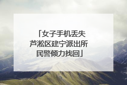 女子手机丢失 芦淞区建宁派出所民警倾力找回