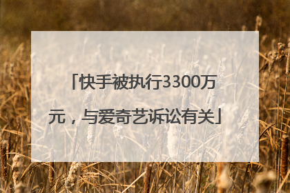 快手被执行3300万元，与爱奇艺诉讼有关