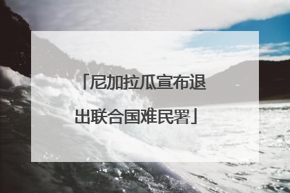 尼加拉瓜宣布退出联合国难民署