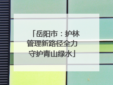 岳阳市：护林管理新路径全力守护青山绿水