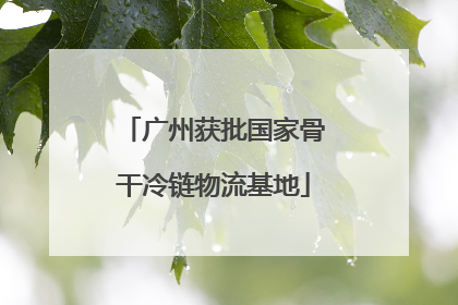广州获批国家骨干冷链物流基地