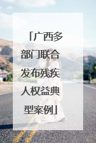 广西多部门联合发布残疾人权益典型案例
