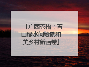广西苍梧：青山绿水间绘就和美乡村新画卷