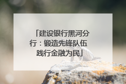 建设银行黑河分行：锻造先锋队伍 践行金融为民