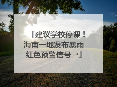 建议学校停课！海南一地发布暴雨红色预警信号→