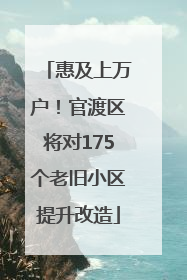 惠及上万户！官渡区将对175个老旧小区提升改造
