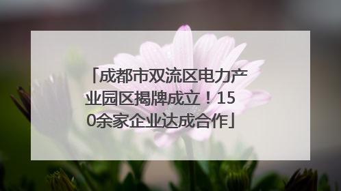 成都市双流区电力产业园区揭牌成立！150余家企业达成合作
