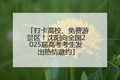 打卡高校、免费游景区！沈阳向全国2025届高考考生发出热情邀约