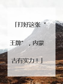 打好这张“王牌”，内蒙古有实力！