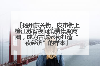 扬州东关街、皮市街上榜江苏省夜间消费集聚商圈，成为古城老街打造“夜经济”的样本