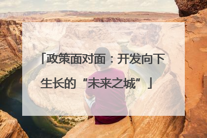 政策面对面：开发向下生长的“未来之城”