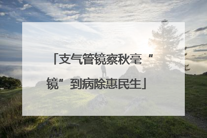 支气管镜察秋毫“镜”到病除惠民生