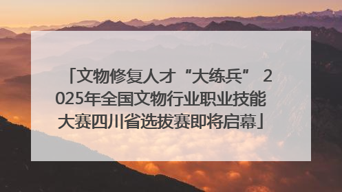 文物修复人才“大练兵” 2025年全国文物行业职业技能大赛四川省选拔赛即将启幕