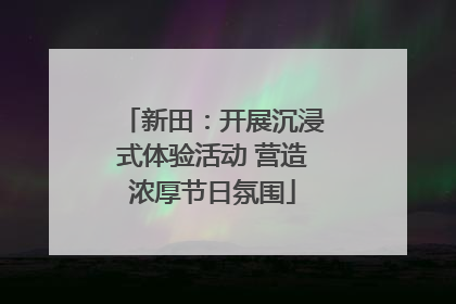 新田:开展沉浸式体验活动 营造浓厚节日氛围