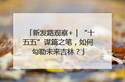 新发路观察+｜“十五五”谋篇之笔，如何勾勒未来吉林？