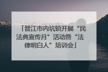 晋江市内坑镇开展“民法典宣传月”活动暨“法律明白人”培训会