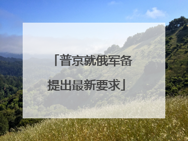 普京就俄军备提出最新要求