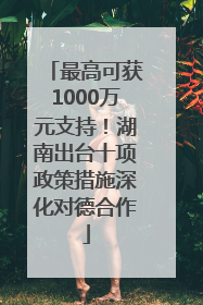 最高可获1000万元支持！湖南出台十项政策措施深化对德合作
