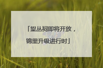 望丛祠即将开放，锦里升级进行时