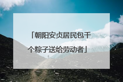 朝阳安贞居民包千个粽子送给劳动者