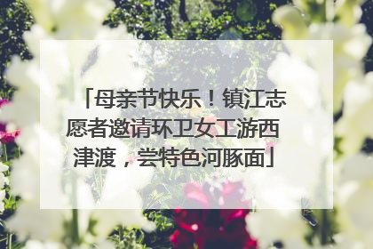 母亲节快乐！镇江志愿者邀请环卫女工游西津渡，尝特色河豚面