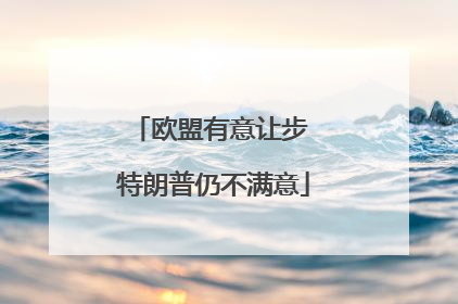 欧盟有意让步 特朗普仍不满意
