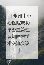 永州市中心医院成功举办血管性认知障碍学术交流会议