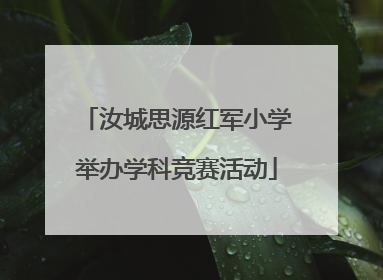 汝城思源红军小学举办学科竞赛活动