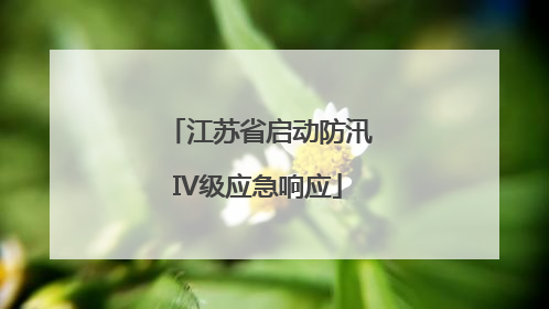 江苏省启动防汛IV级应急响应