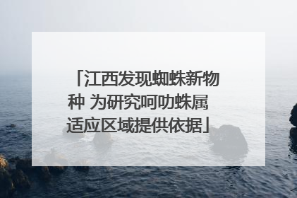 江西发现蜘蛛新物种 为研究呵叻蛛属适应区域提供依据