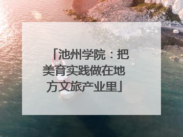 池州学院：把美育实践做在地方文旅产业里