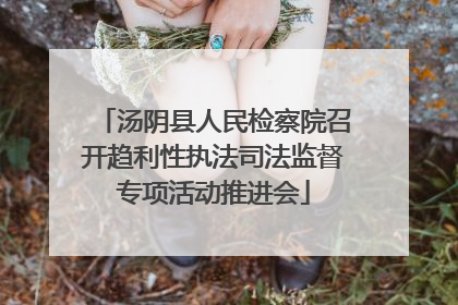 汤阴县人民检察院召开趋利性执法司法监督专项活动推进会