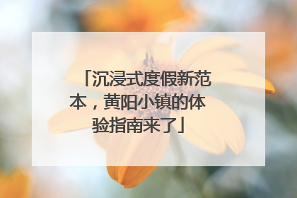沉浸式度假新范本，黄阳小镇的体验指南来了