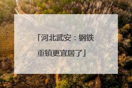 河北武安：钢铁重镇更宜居了